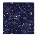 Zodiac Constellation Galaxy Starry Night Stars Glow in The Dark Midnight Smart Square Scale with Digital Display for Bathroom Scale