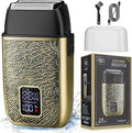 Electric Shavers for MenPowerful Motor Electric RazorHead Shavers for Bald MenTriple Foil Beard TrimmerBarber Supplies LED Displays &amp USB Charging Waterproof Shaver Gifts