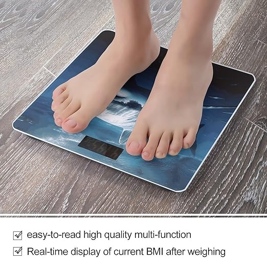 Great White Shark Smart Scale for Body Weight Accurate Bathroom Scale with LED Display Digital Weight Scales Weighing Machine High Precision Scales for Bath Home