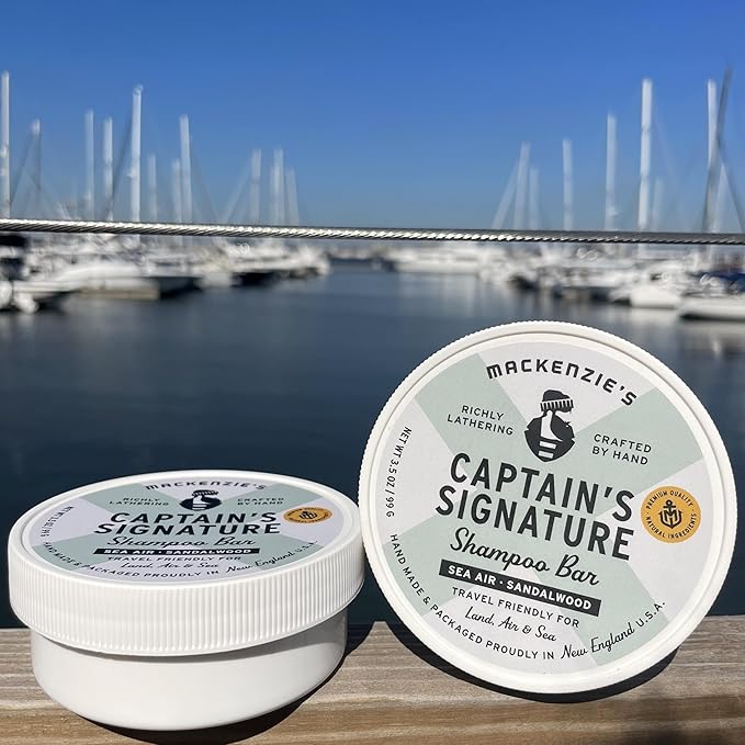 MacKenzie's Captain's Signature Deodorant &amp Shampoo Bar Bundle - Gifts for Men - Gifts for Fishermen - Coastal Gifts - Natural Deodorant - Vegan