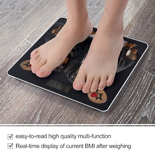 I Love My Dog Dachshunds Scale for Body Weight Digital Bathroom Scale Toughened Glass High Precision Scales for Body Weight with Large LCD Backlight Display Weight Scales