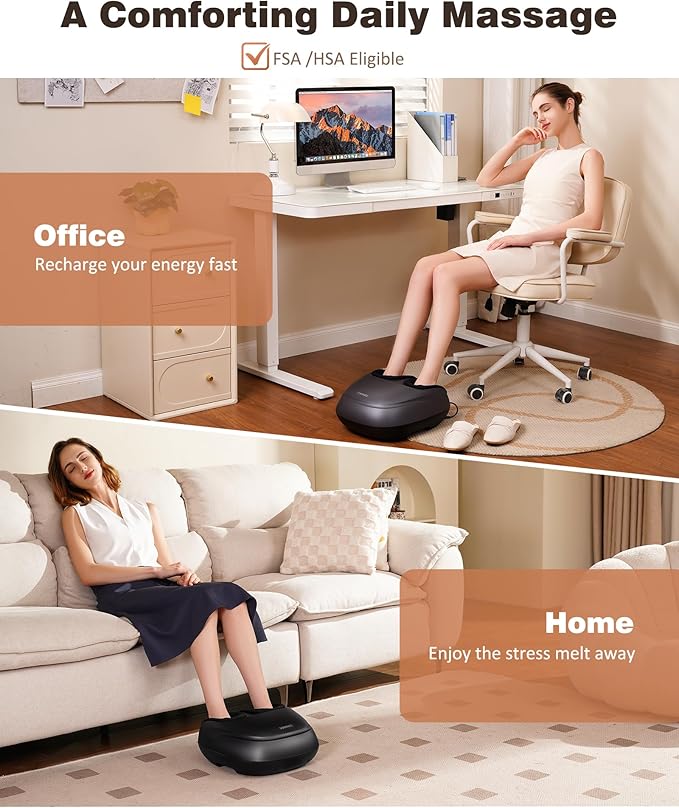 KNQZE Shiatsu Foot Massager with Heat and Compression Deep Kneading Foot Massage for Plantar Fasciitis Relief Remote Control Multi Massage Modes Auto Shut-Off Timer FSA Eligible Mothers Day gift