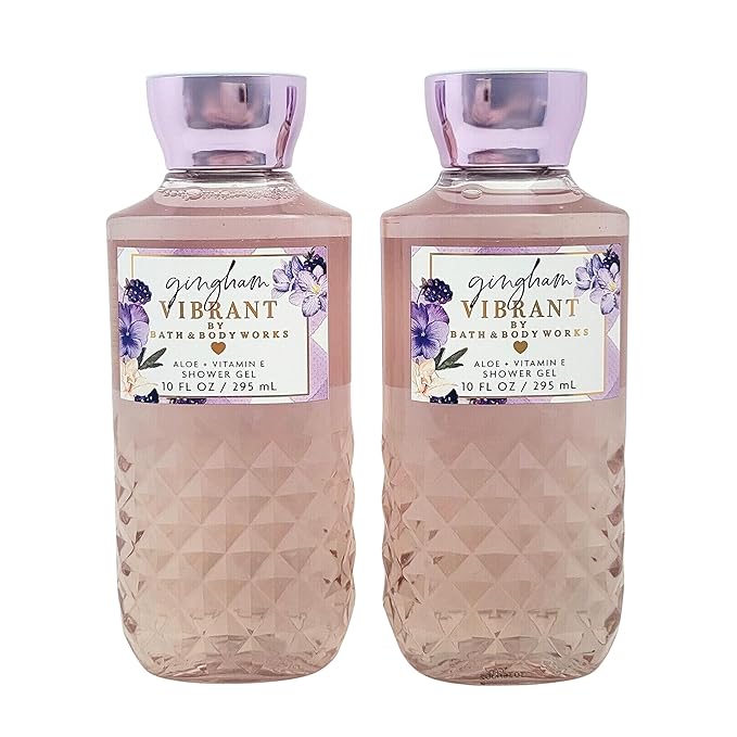 Bath &amp Body Works Shower Gel Gift Set 10oz Each Pack of 2 (Gingham Vibrant) 10.00 Ounce (Pack of 2)