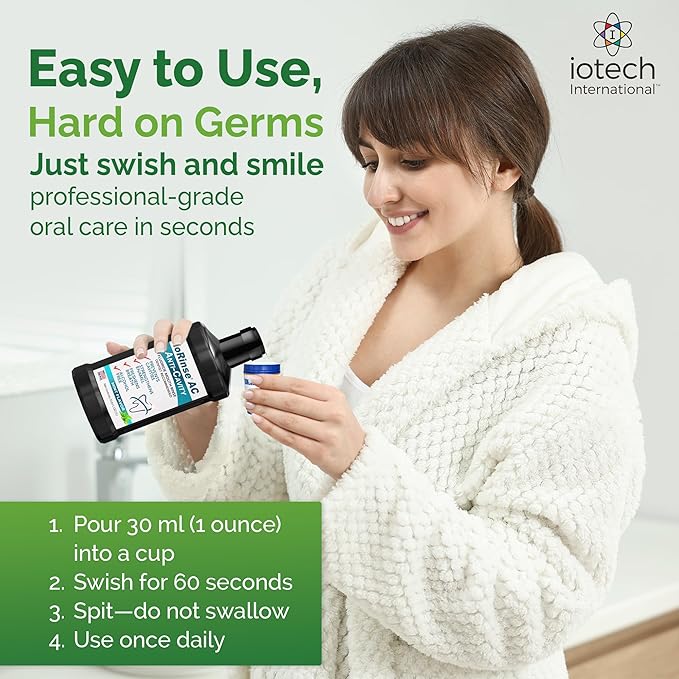 ioRinse Ready-to-Use (RTU) Mouthwash for Fresher Breath Halitosis Relief Alcohol-Free Fluoride-Free and a Professional Clean Original ioRinse RTU Mouth Wash Zero Alcohol - Green Apple Flavor 1L