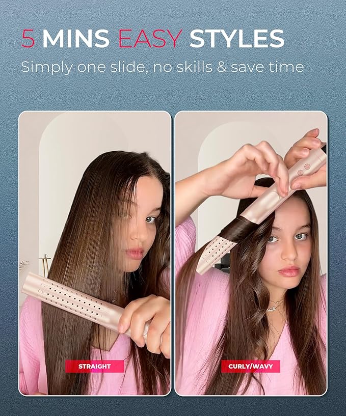 Upgraded TYMO Airflow Curling Iron + Flat Iron Hair Straightener