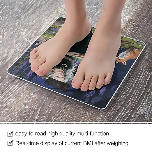 Forest Witch Weight Scale Large Bathroom Scales Digital Weight with Bright LED Display Non Slip Automatic Weighing Scale Fashion Weighing Machine for Body