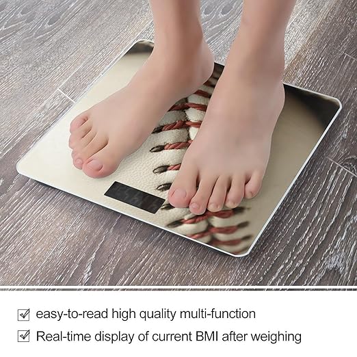 Baseball Lace Close Up Smart Scale for Body Weight Accurate Bathroom Scale with LED Display Digital Weight Scales Weighing Machine High Precision Scales for Bath Home