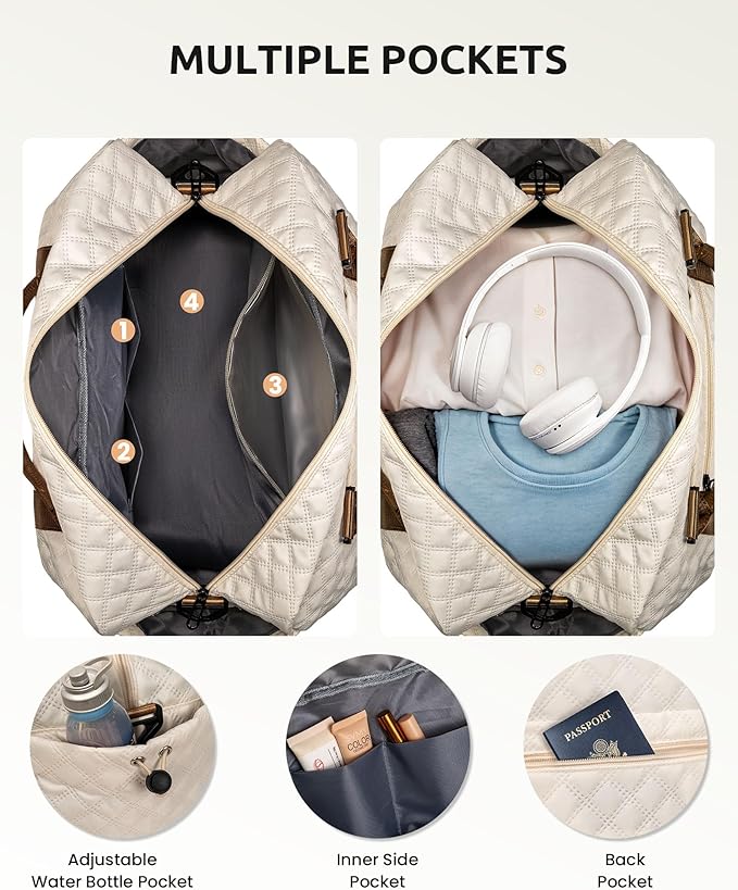 Gifts for Mom-Initial Duffle Bag with Shoe Compartment Personalized Weekender Bag Monogram Overnight Bag Letter Travel Bag with Makeup BagPersonalized Gifts Idea for Women Her (Letter F)