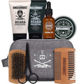Beard Growth Kit for Men Beard Care Set 8pcs with Traveling Bag Beard Grooming Wash &amp Beard Conditioner Kit