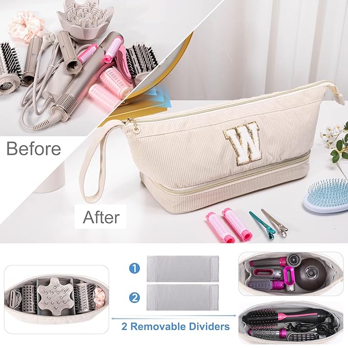 Shark FlexStyle/SmoothStyle Personalized Hair Dryer Case Double-Layer Travel Organizer with Hair Dryer Bag - Air Wrap Dryer Flat Curling Iron Case