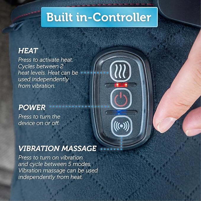 COMFIER Heated Knee Massager Heating Pad for Knee Pain ReliefHeat Knees Warmers Wrap with Massage and Vibration-Greige