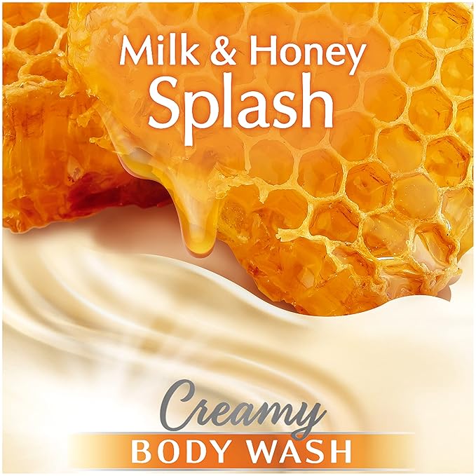 Suave Essentials Body Wash Creamy Milk and Honey Splash 15 Fl Oz (Pack of 6)
