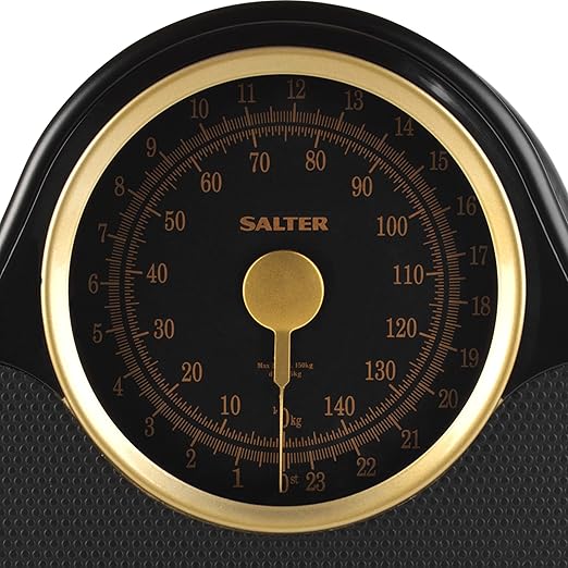 Salter Doctor Style Mechanical Bathroom Scale – Body Weighing Scales 150 KG Capacity Easy Read Dial with Rotating Pointer Large Platform for Weight/Fitness No Battery Required Gold 145 GFEU16