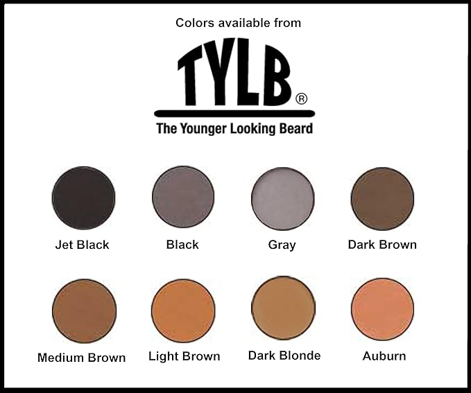 The Younger Looking Beard (Black) Beard and Mustache Darkener. Non Allergenic. 1 Minute Brush On