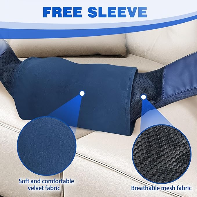 Joyset Shiatsu Neck and Back Massager with HeatElectric Shoulder Massager for Pain Relief Deep Tissue3D Kneading Massage with Cloth Cover Easy to Clean (Blue)