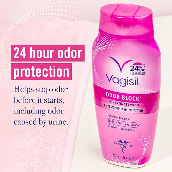 Summer's Eve Simply Sensitive Feminine Wipes 32 Count (4 Pack) &amp Vagisil Feminine Wash Odor Block 12 oz (1 Pack)