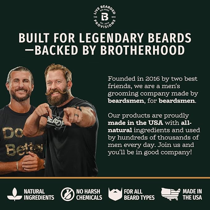 Live Bearded Complete Beard Grooming Kit Made in the USA with All-Natural Ingredients - Beard Wash Conditioner Beard Butter &amp Beard Oil Kit - Forge Scent Hinoki Cypress Clove &amp Amber