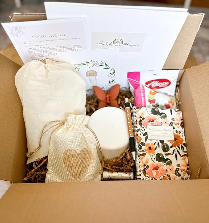 Miscarriage Kit-Kit with Supplies Educational Materials and Care Items for Women Experiencing First Trimester Pregnancy Loss