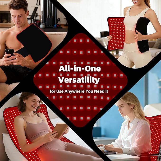 Red Light Therapy Mat for Body Near Infrared Light Therapy Pad with 660nm &amp 850nm Wavelength Home Use for Back Belly Knee Joint Muscle Comfort 600 LEDs 27x24