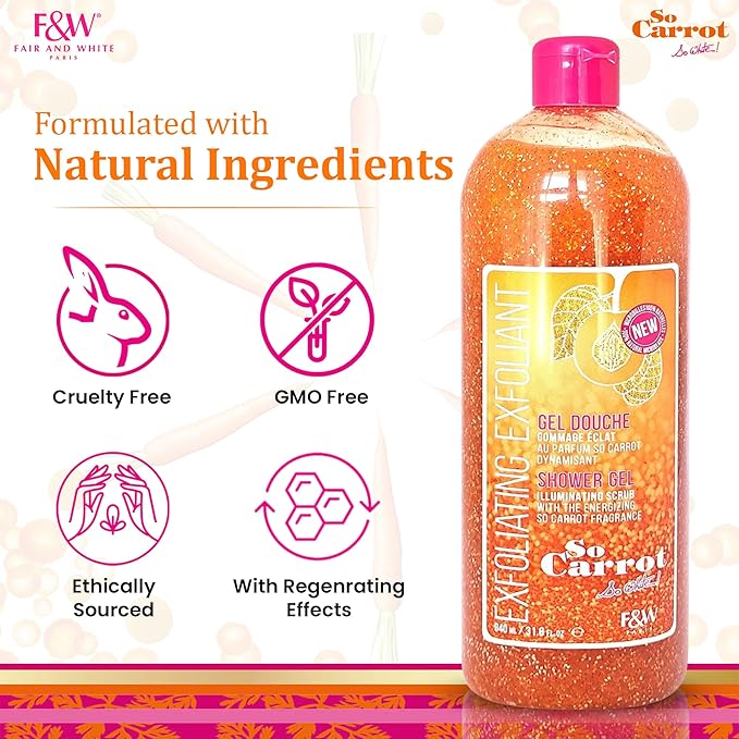 FAIR &amp WHITE So Carrot Body Scrub Body Wash 31.8 Floz / 940ml
