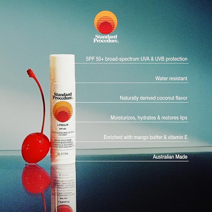 Standard Procedure - Travel Sunscreen Set - SPF 50 Sunscreen Lotion - SPF 50 Lip Balm - After Sun Aloe Vera - Australian Sunscreen