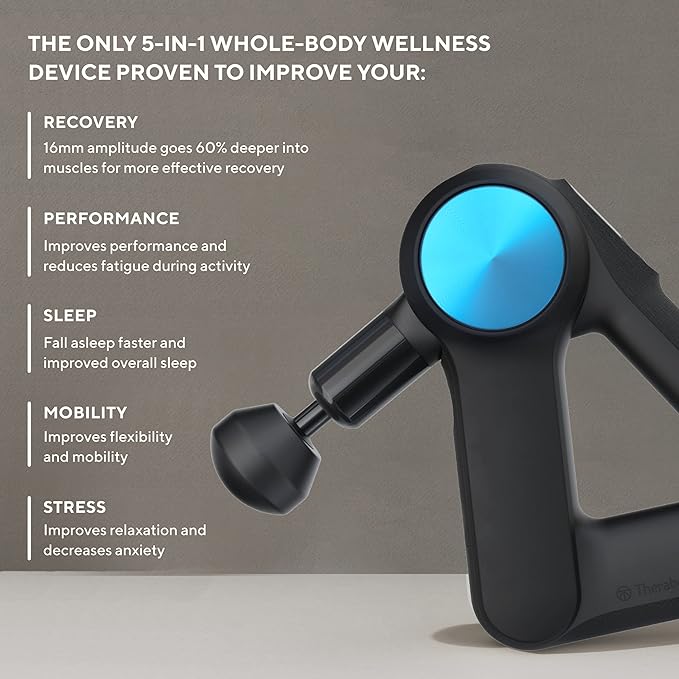 TheraGun Pro Handheld Deep Tissue Massage Gun - Bluetooth Enabled Percussion Massage Gun &amp Personal Massager for Pain Relief &amp Circulation in Neck Back Leg Shoulder and Body (Black - 5th Ge