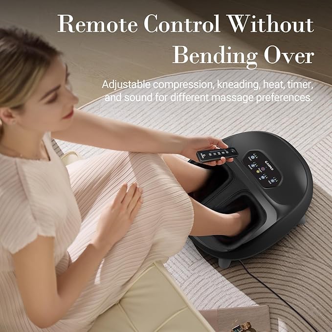 Foot Massager with Heat Upgraded Full Foot Massage for Neuropathy Deep Tissue Shiatsu Feet Massager Remote Control Multi-Level Settings