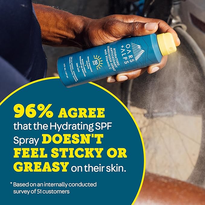 Oars + Alps SPF 50 Face &amp Body Broad Spectrum Sunscreen Spray | Fast-Absorbing Lightweight Non-Greasy Hawaii Reef Act 104 Compliant Water-Resistant Octinoxate + Oxybenzone Free 6 Oz 2 Pack