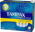 Tampax Regular 40-Count Packages (Pack of 2)
