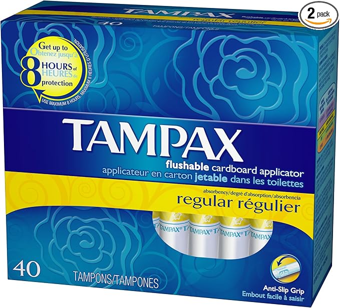 Tampax Regular 40-Count Packages (Pack of 2)