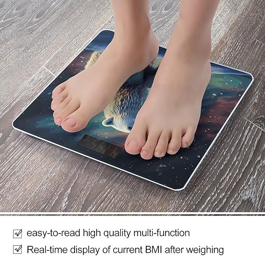 Digital Bathroom Scale for Body Weight Scale with Bright LCD Display High Accuracy Step-On Technology Auto On/Off Polar Bear Digital Scales 400 Lbs /180kg