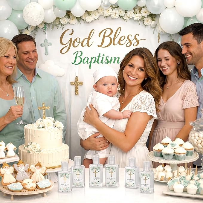 Leelosp 36 Sets Baptism Party Favors for Guests Mini Hand Soap Bulk 1fl oz Cross Baptism Mini Travel Hand Soap Gift for Baby Shower Christening First Communion Wedding Bridal Party Supplies