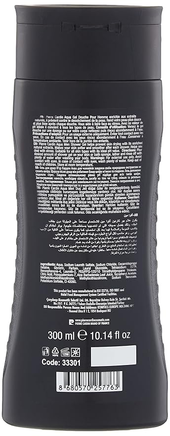 Natural Moisturizing Shower Gel Body Wash for Men (Aqua Aloa Vera 10.15 oz / 300 ml)
