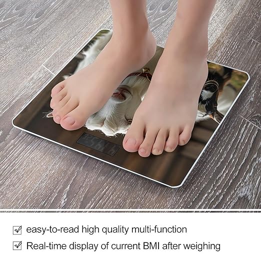Cute Goat Smart Scale for Body Weight Accurate Bathroom Scale with LED Display Digital Weight Scales Weighing Machine High Precision Scales for Bath Home
