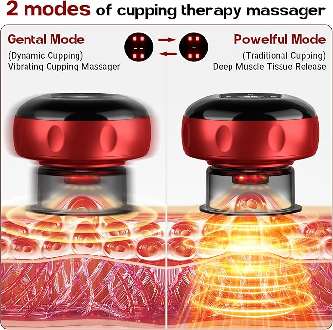 Smart Cupping Therapy Massager 7 in 1 Red Light Cupping Therapy Set with 2 Modes for Targeted Pain Relief Muscle SorenessTighter Skin Cupping Kit with 12 Levels Suction and Heat1 Pack