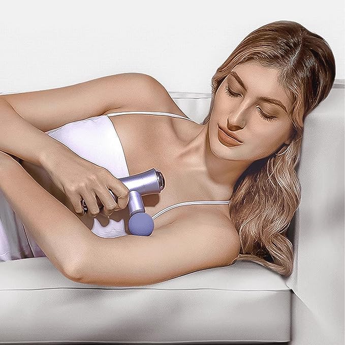 PGM Portable Massage Gun Deep Tissue Massage Gun Percussion Massager for Chronic Back Pain ReliefLightweight Hand held Electric Fascia Gun for Back Shoulder Pain ReliefNeck