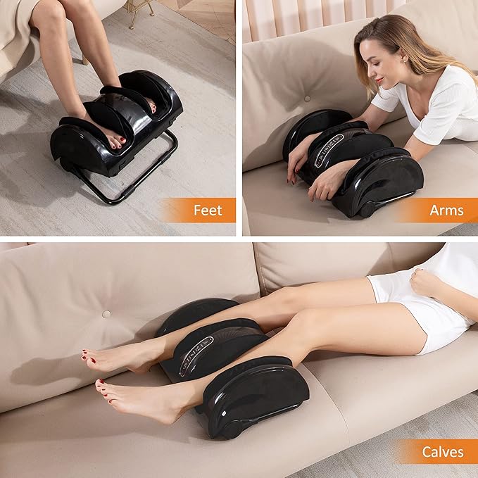 Snailax Foot Massager with Heat Shiatsu Feet and Calf Massager Machine for Plantar Fasciitis Neuropathy Improve Circulation Foot Leg Massager Gifts(Without Remote Control)