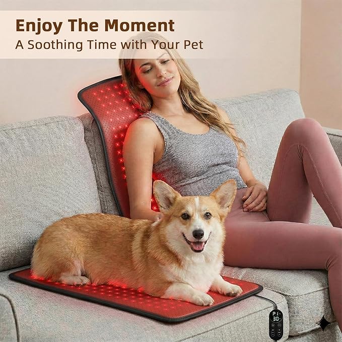 Red Light Therapy Pad for Body 242 LEDs Infrared Red Light Therapy Belt for Back Shoulder Neck and Leg 24’’ x 12’’Large Size Infrared Heating Pad with Adjustable Strap Home Office Use