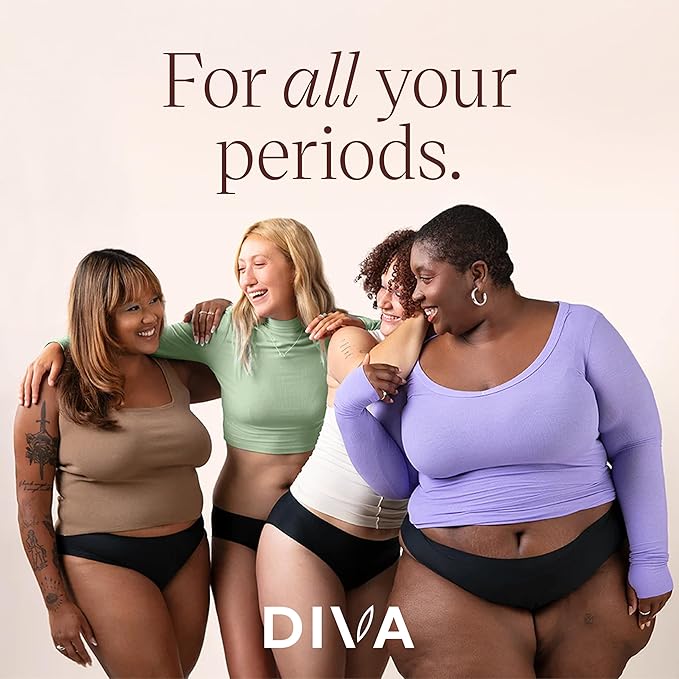 DIVA Reusable Period Underwear - Quick Dry Menstrual Underwear - Period Panties - Seamless Bikini Black