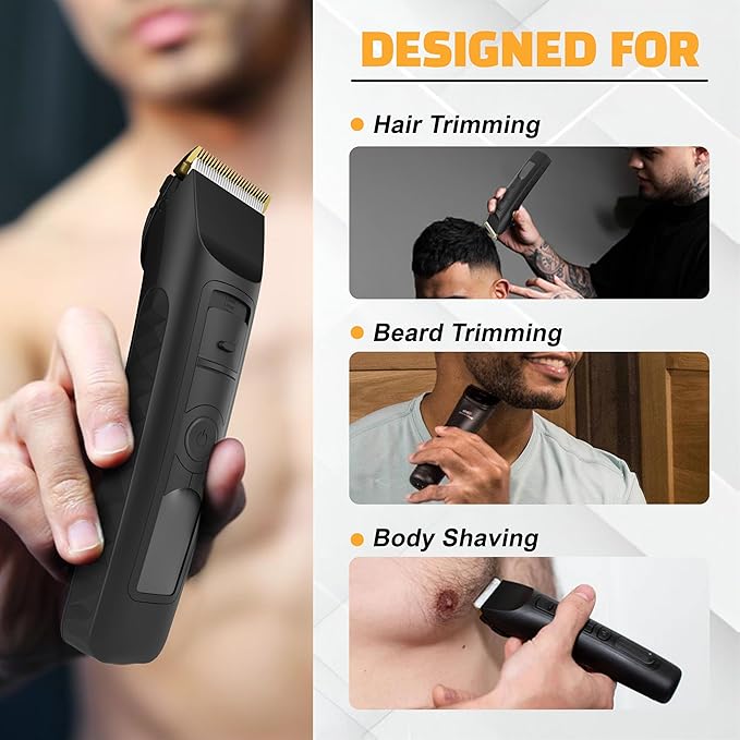 Brio Beardscape V2 Beard Trimmer for Men Professional with Low Friction Ceramic Blade Cordless Professional Hair Trimmer for Barbers with 4 Hrs of Long Battery Timing Ideal for Beard &amp Body (Bla