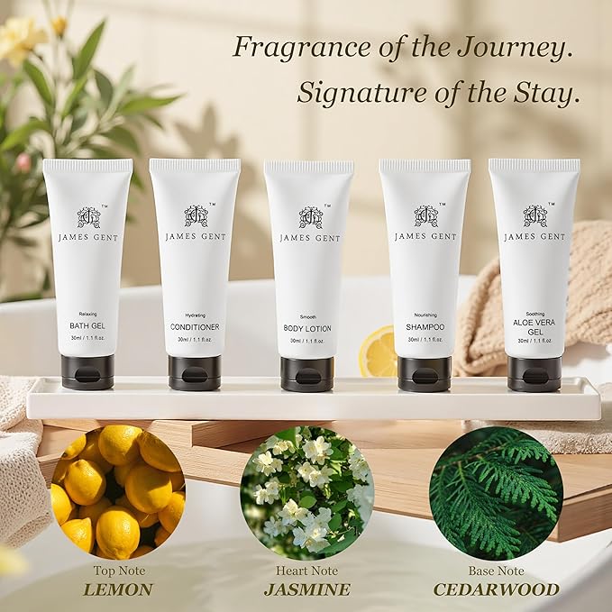 Travel Size Body Wash Bulk 300 Pack Individually Wrapped Shower Gel Hotel Size Bath Gel Aloe and Green Tea Extract Infused Hotel Toiletries and Supplies for Guests