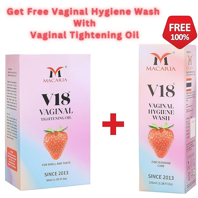 MACARIA V18 Vaginal Tightening Oil (Cream Gel) for smell and taste good down there for women with V18 vaginal wash
