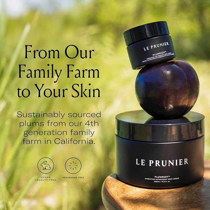 Le Prunier Plumbody™ – Clinically Proven Firming &amp Hydrating Body Cream with Midnight Muir® Plum Extract | Clean Vegan Antioxidant Body Lotion for Smooth Radiant Youthful Skin | 6.8 fl oz