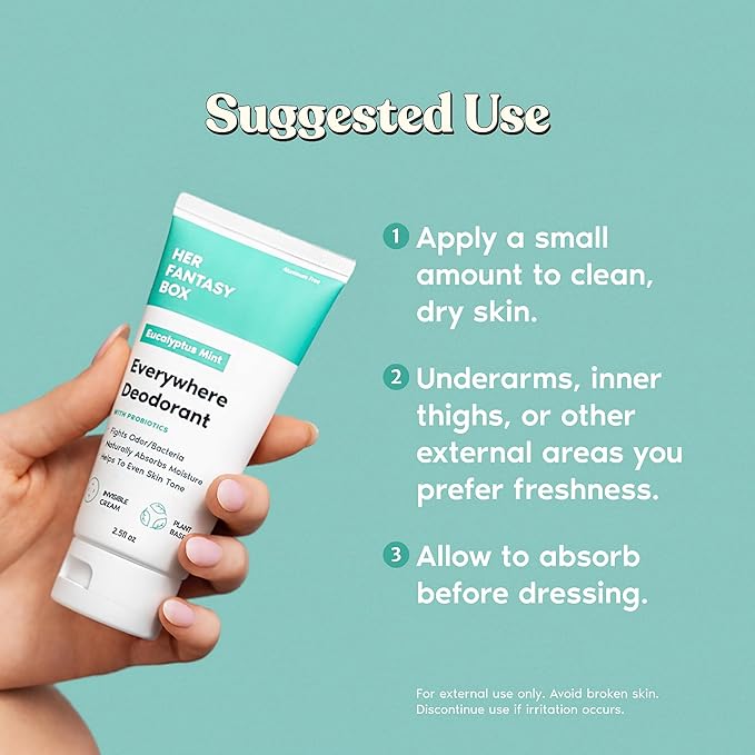 Her Fantasy Box | Everywhere Deodorant | with Probiotics (Mint)- 3 Pack