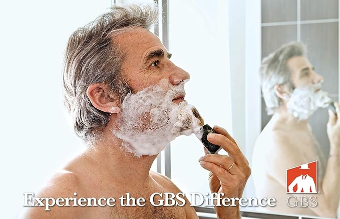 G.B.S Men's Grooming Deluxe Razor Anti Slip Long Textured Handle Stainless Chrome Gunmetal Black
