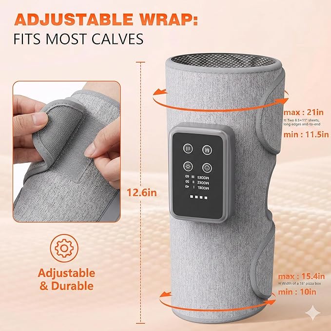 Cordless Leg Massager with Heat and Air Compression Rechargeable Calf Massager for Daily Relaxation 3 Modes &amp Intensities Gifts for Men Women Athletes &amp Seniors (2 Pack)