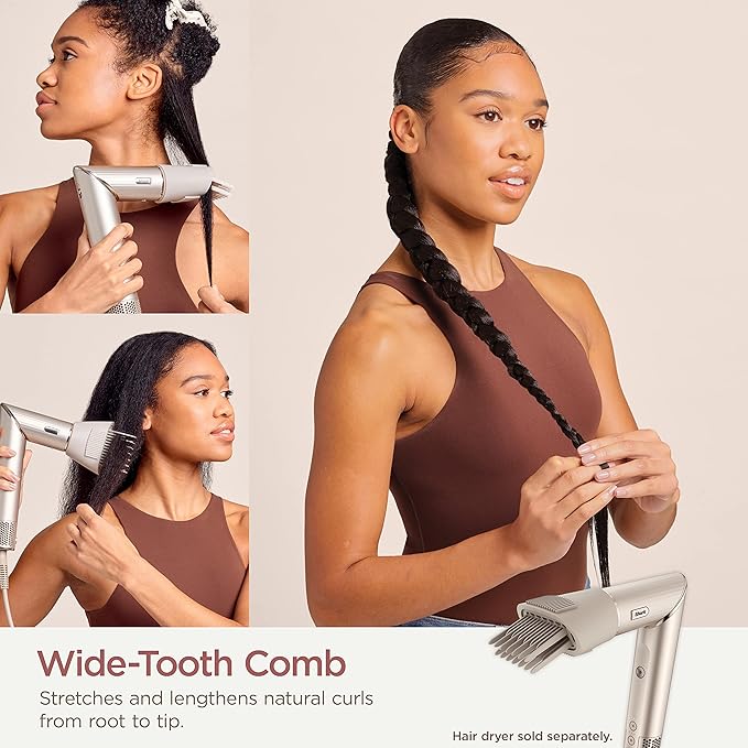 Shark XSKHD4WTCA FlexStyle Wide Tooth Comb Blow Dryer Comb Attachment for FlexStyle Air Styling &amp Drying System Styling Tool for Curly and Coily Hair Stone