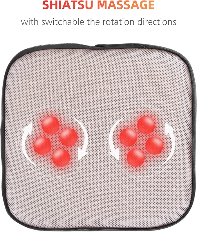 COMFIER Foot Warmer MassagerGifts for WomenMenShiatsu Foot Massager with Heat Electric Heating Pad for Back FeetBack Massager for Pain Relief(Black)