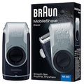 Braun MobileShave M-90 Travel Shaver Silver (Precision Trimmer Smart Foil Wide Floating Foil Washable)