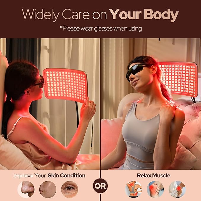 Red Light Therapy for Body and Face Infrared Red Light Therapy Lamp with Stable Stand 660nm and 850nm Infrared Pannel with Remote